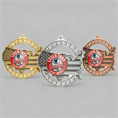 Medaggie de baseball co-e Rhinestone